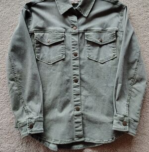 Stoosh Olive Green Women's Jacket Medium Snap Front